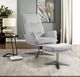 Homelegance® Parker 2-Piece Gray Swivel Chair with Ottoman Set-1
