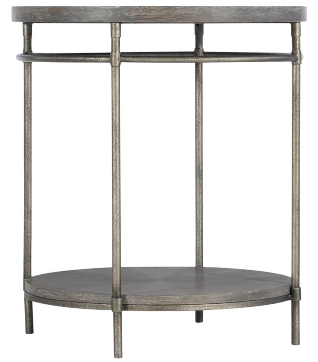 Hooker® Furniture Commerce and Market Medium Natural Round End Table with Golden Brown Frame-0