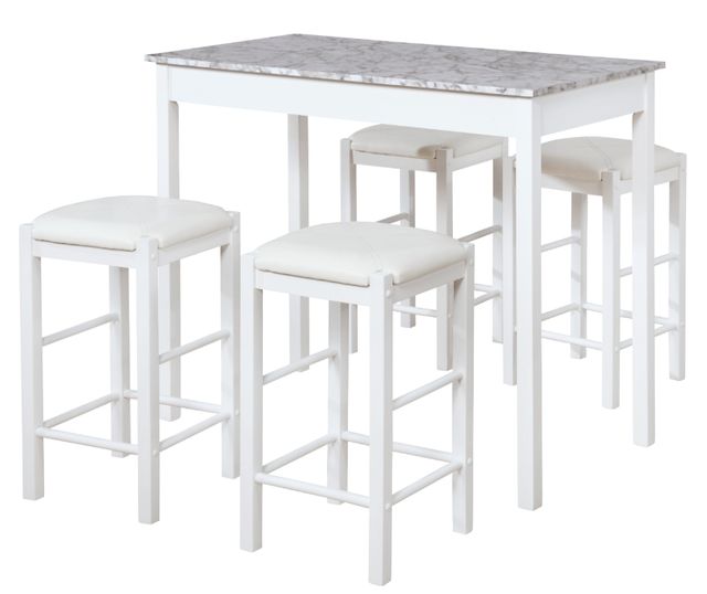 Linon Lancer 5-Piece White Tavern Set-0