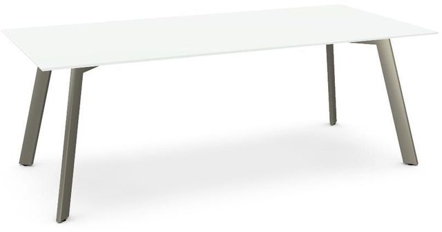 Amisco Customizable Lidya 84" White Glass Dining Table-0
