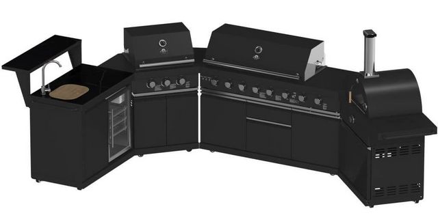 FORNO® Alta Qualita 5 Burner 176" Black Outdoor Kitchen Kit-10