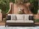 Signature Design by Ashley® Drakes Beach Beige/Dark Brown Fabric/Wicker Outdoor Sofa-1