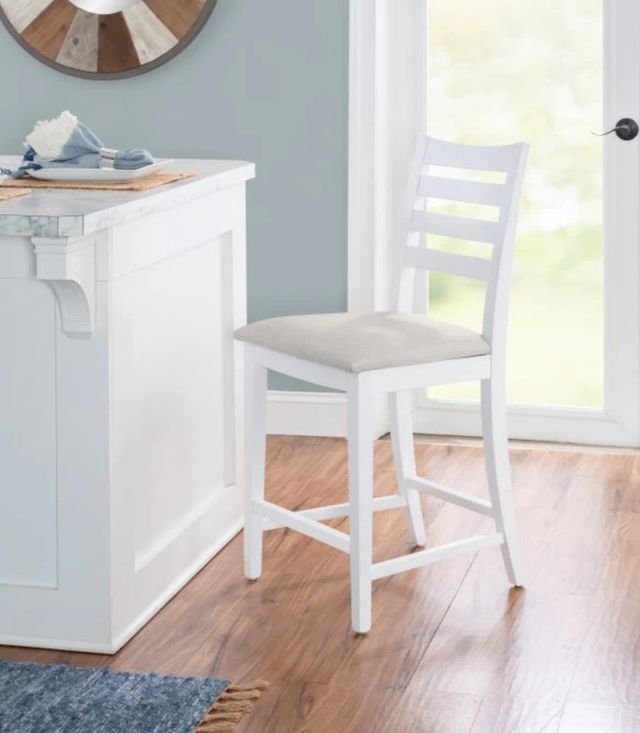 Linon Felicia 2-Piece Gray/White Counter Stool-1