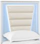 Elements International Denmark White Twin Upholstered Panel Bed with LED -1