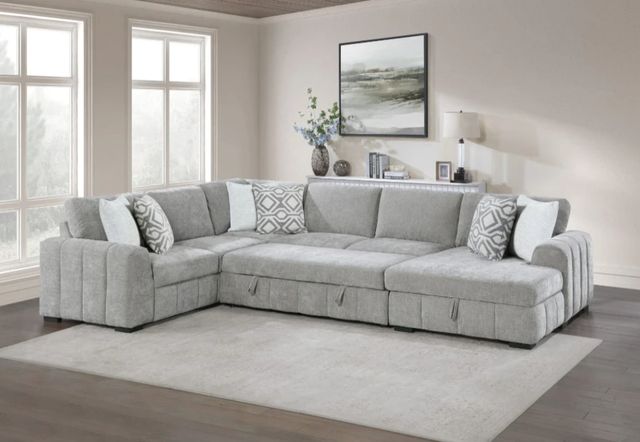 Emerald Home Ritchie 4-Piece Gray Sleeper Sectional-2