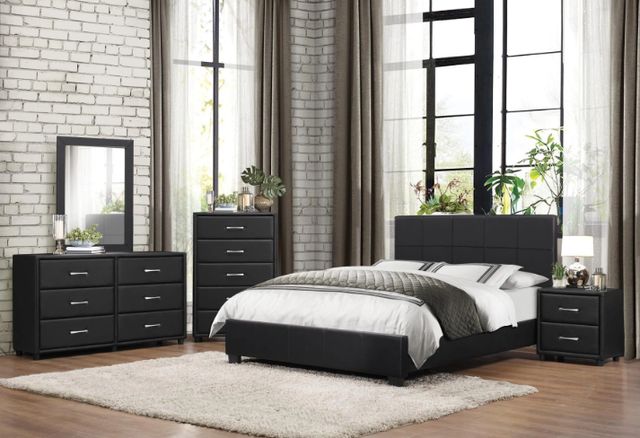 Homelegance® Lorenzi Black Queen Platform Panel Bed-1