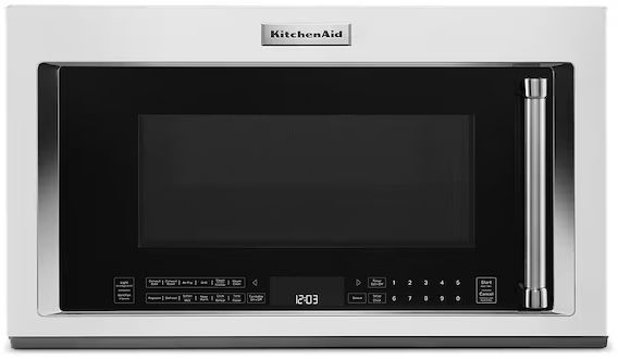 Top KitchenAid Convection Over-the-Range Microwave in White