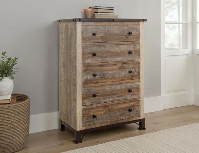 International Furniture Direct Antique Brown Chest-1