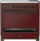 Ilve® Majestic III 36" Burgundy Pro Style Induction Range with Solid Door and Burnished Trim-3