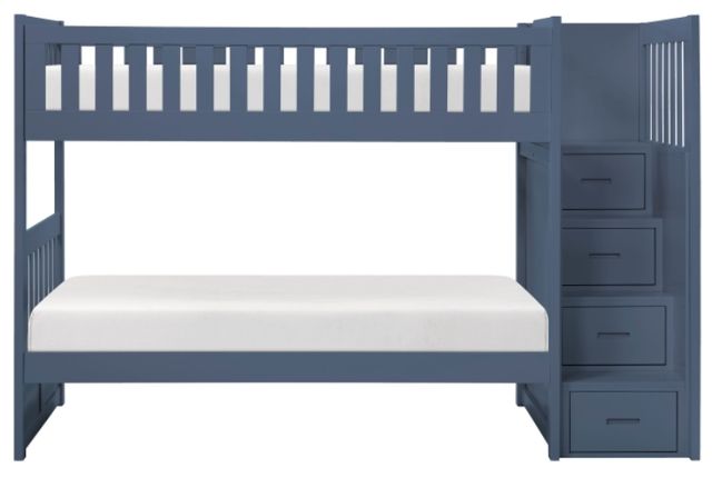 Homelegance® Nora Blue Twin/Twin Step Bunk Bed-2