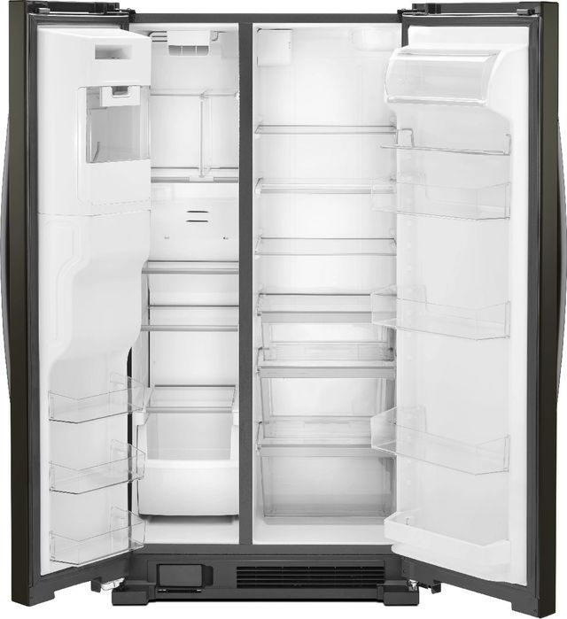 Whirlpool® 24.5 Cu. Ft. Fingerprint Resistant Black Stainless Side-by-Side Refrigerator-1