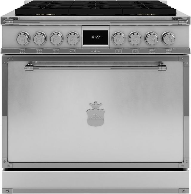 Officine Gullo Dolce Vita 36" Stainless Steel Pro Style Dual Fuel Range with Solid Door-0