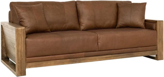 International Furniture Direct Ancora Brown Leather Sofa-0