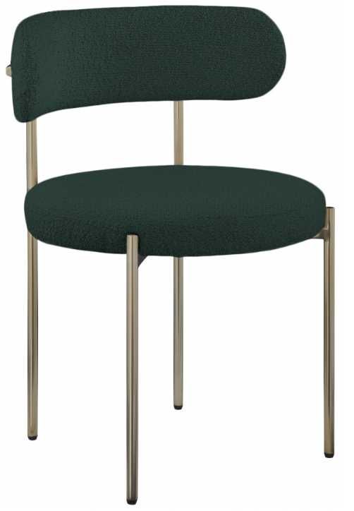 Meridian Furniture Beacon Green/Brushed Brass Boucle Upholstered Dining Chair-0