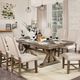 Furniture of America® Julia Light Oak Trestle Base Dining Table-1