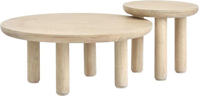 Magnussen Home® Sunset Cove 2-Piece Sanibel Brown Nesting Cocktail Tables Set with Casters-0