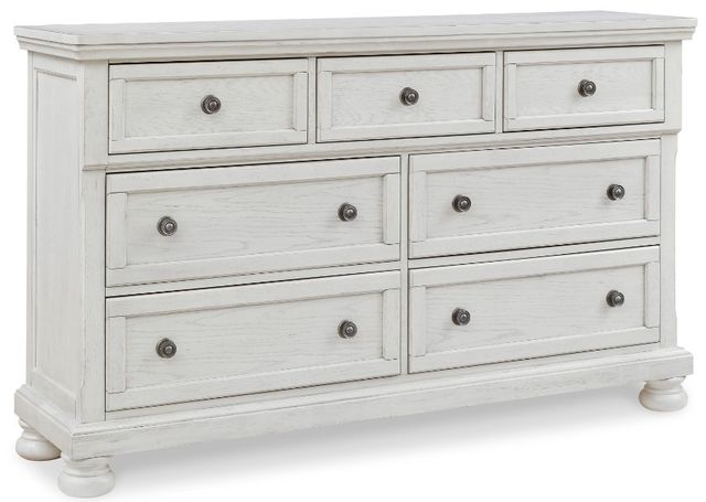 Signature Design by Ashley® Robbinsdale 5-Piece Antique White Queen Sleigh Bed Set-2
