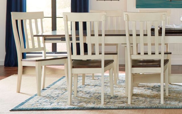 A-America® Mariposa Chalk/Cocoa Bean Slatback Dining Side Chair-1