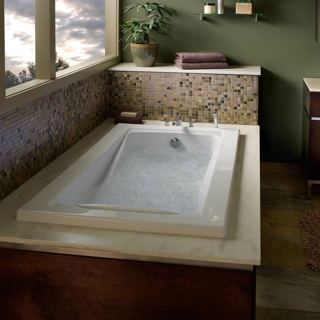 American Standard Green Tea White Drop In or Undermount Whirlpool Tub-2