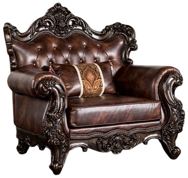 Furniture of America® Palencia Brown/Dark Cherry Chair-0