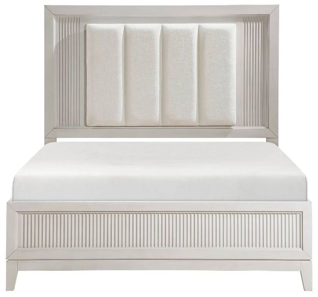 Homelegance® Florence Antique White/Ivory Queen Upholstered Panel Bed-2