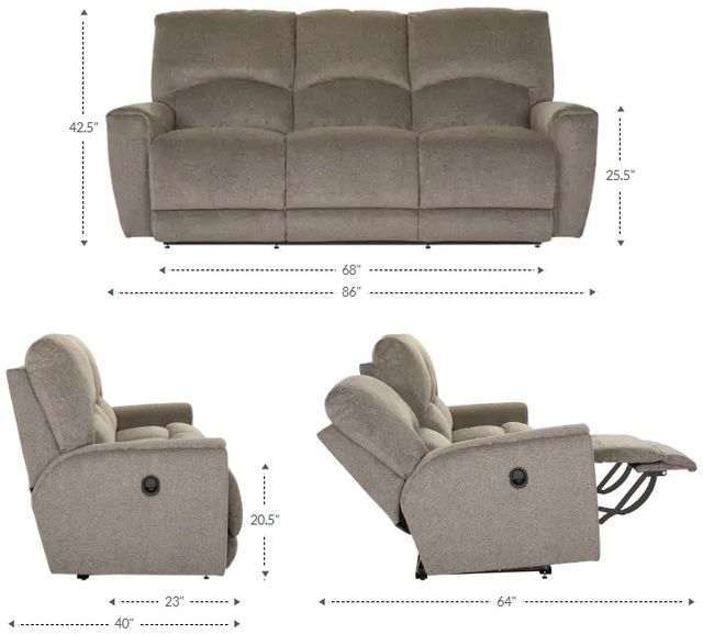 La-Z-Boy® Cassian Oyster Manual Reclining Sofa-2