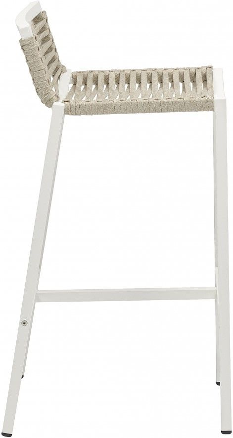 Meridian Furniture Maldives Beige/White Aluminum Outdoor Patio Bar Stool-2