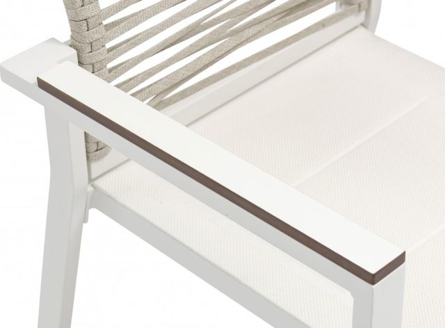 Meridian Furniture Maldives Beige/White Aluminum Outdoor Dining Arm Chair-4