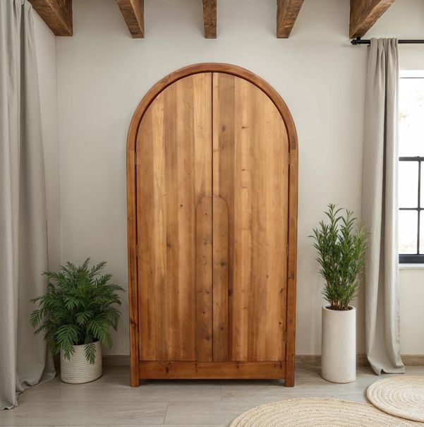 Nest Home Collections Rome Heirloom Natural Tall Cabinet -1