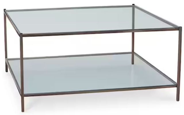 Bassett® Furniture Linville Gunmetal Square Cocktail Table-0