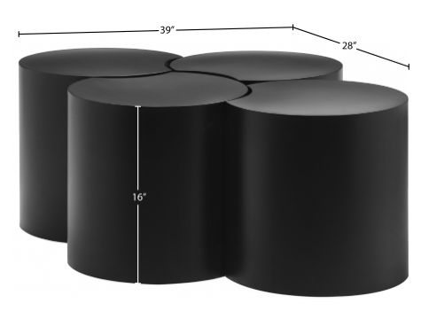 Meridian Furniture Dimple 4-Piece Black 16" Modular Nesting Coffee Table Set-1