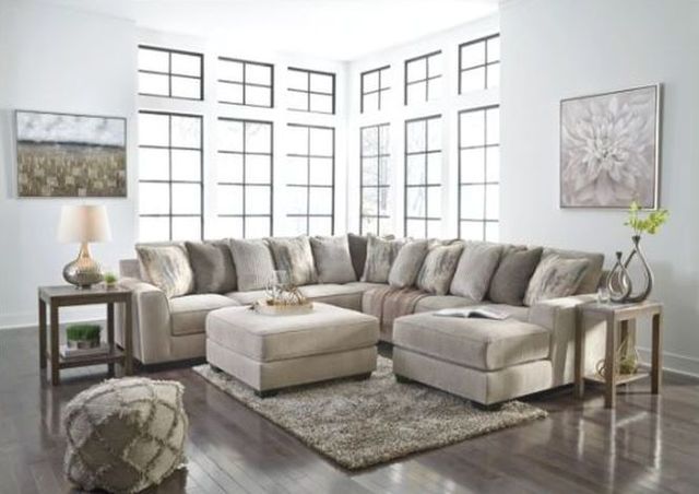 Benchcraft® Ardsley 2-Piece Pewter Sectional with Ottoman-3