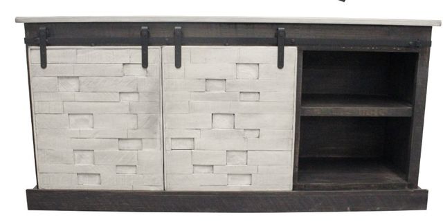 American Heartland Manufacturing Rustic 68" Two-Tone Mosaic TV Stand-3