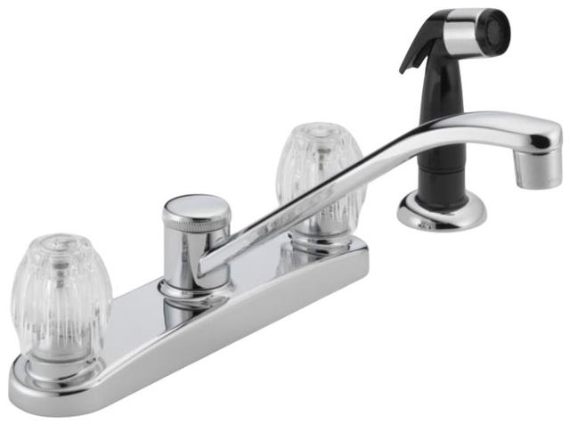 Peerless Core Chrome 6" 2-Handle Kitchen Faucet with Side Sprayer-0