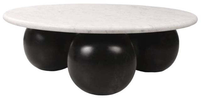 Meridian Furniture Treviso White Coffee Table with Black Base-0