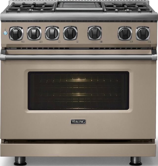 Viking® 7 Series 36" Nantucket Pro Style Dual Fuel Range with Griddle-2