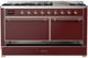 Ilve® Majestic III 60" Burgundy Pro Style Dual Fuel Liquid Propane Range with Solid Door and Copper Trim-1