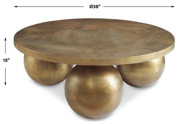 Uttermost® Triplet Antique Brass Coffee Table-2