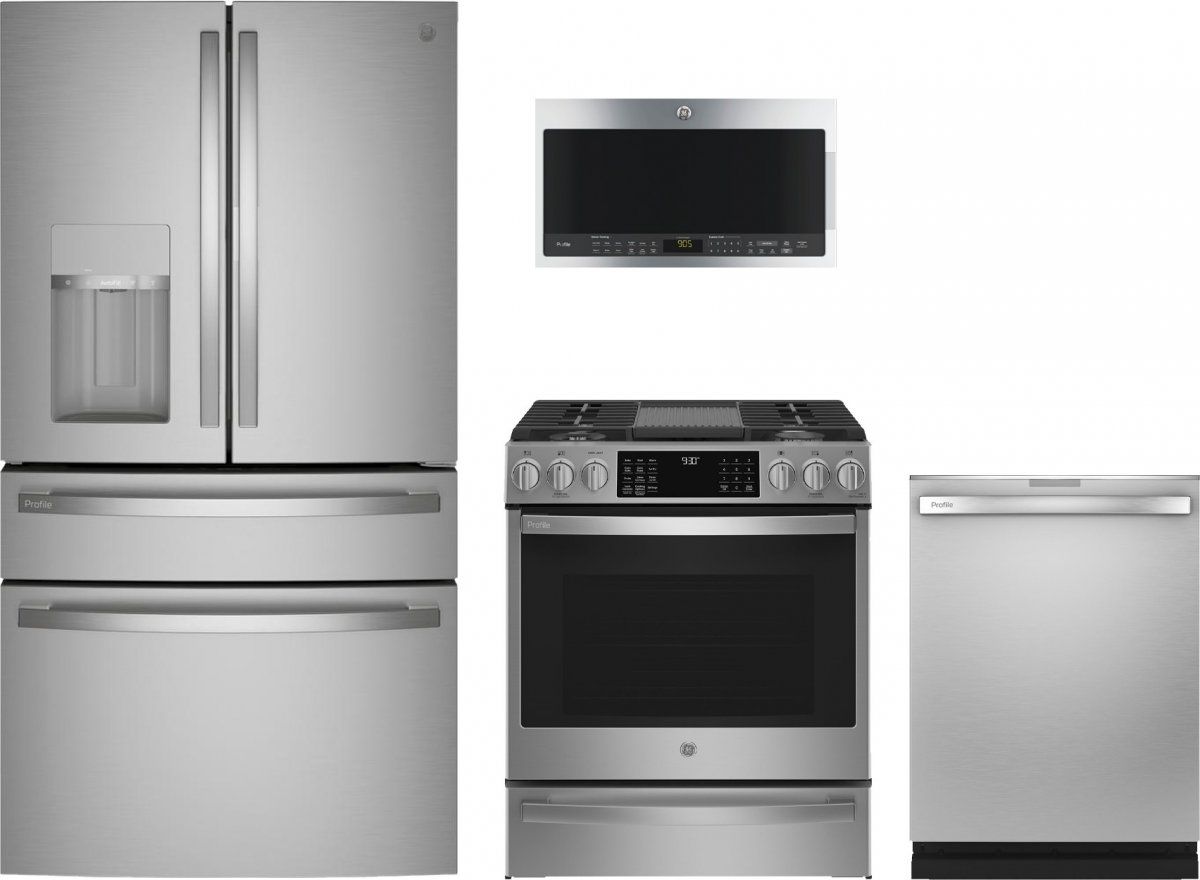 GE Profile™ 4 Piece Stainless Steel Kitchen Package