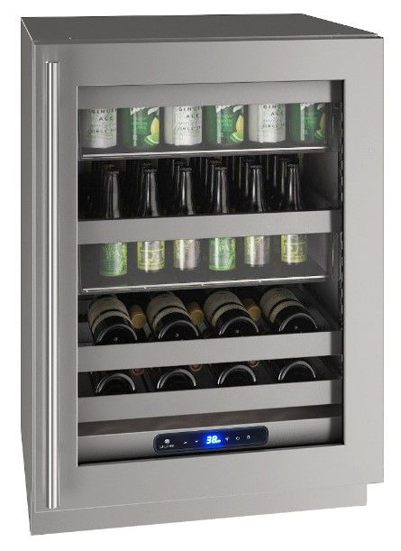 U-Line® Stainless Steel 24" Right Hinge Beverage Center-0