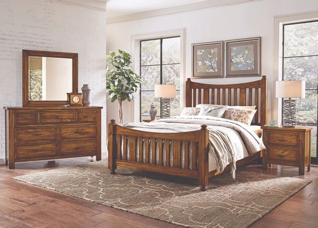 Artisan & Post by Vaughan-Bassett Maple Road Antique Amish King Slat Poster Bed-1