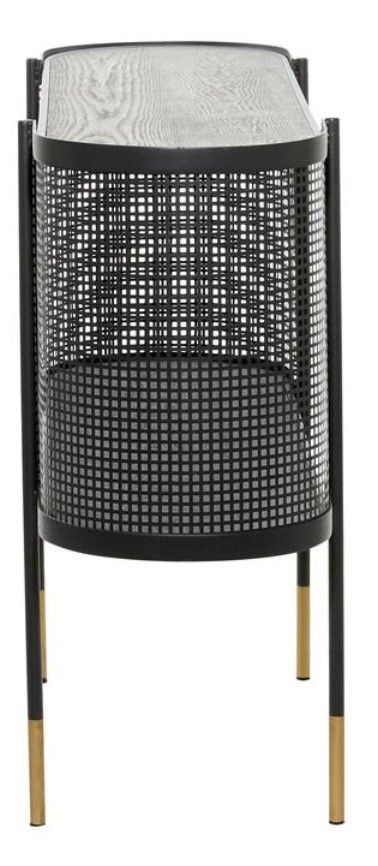 Deco Marche Matte Black Console Table with Open Storage-1