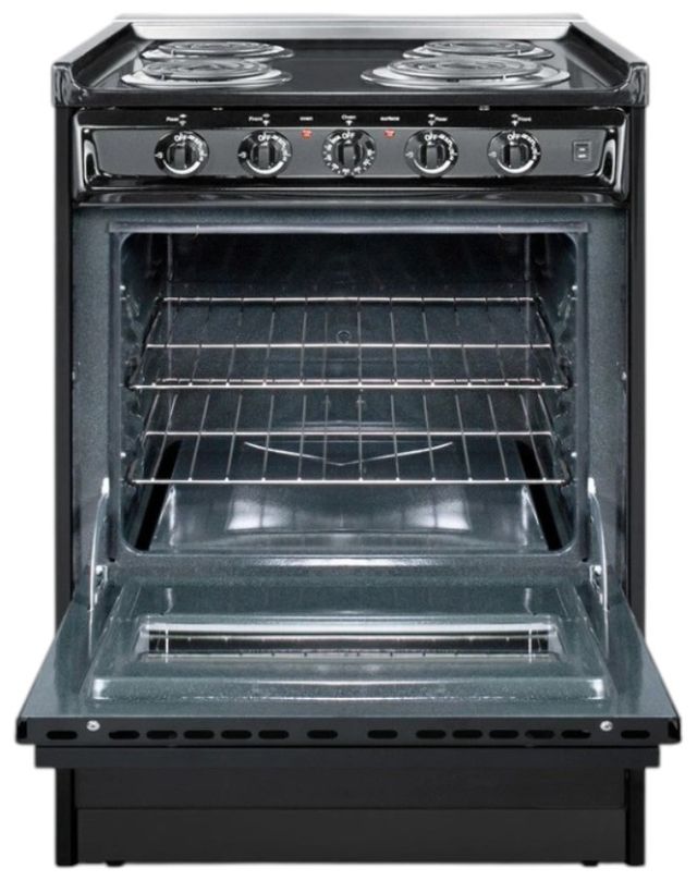 Summit® 24" Black Slide-In Electric Range-1