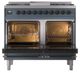Ilve® Nostalgie II Noblesse 40'' Blue Gray Pro Style Dual Fuel Range with Burnished Trim-2