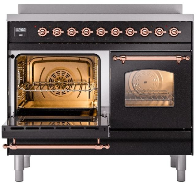Ilve® Nostalgie II Series 40" Glossy Black Pro Style Induction Range-2