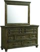 Elements International McCabe Smokey Walnut Dresser and Mirror Set-0