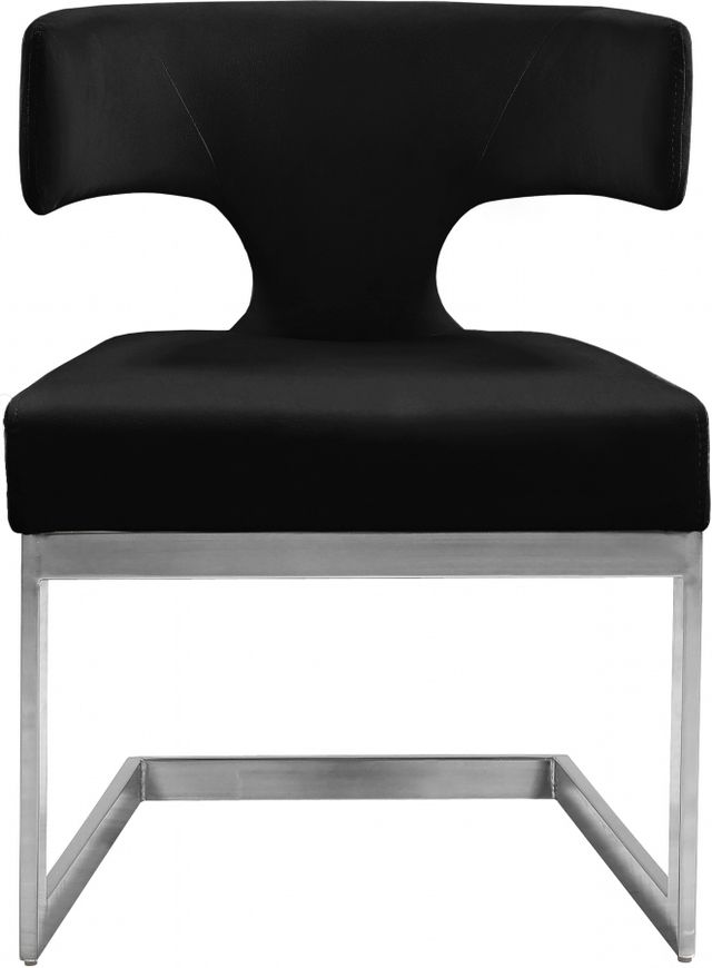 Meridian Furniture Alexandra Black/Chrome Velvet Dining Chair-2