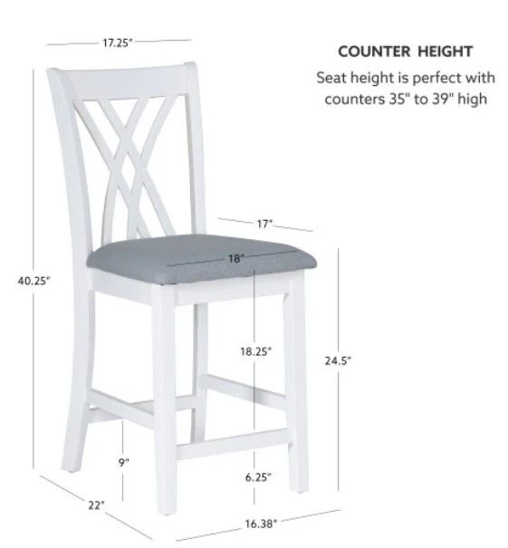 Powell® Starla 2-Piece White Counter Stool Set-2