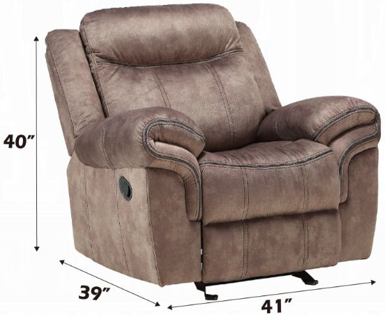 ACME Furniture Zubaida Two Tone Chocolate Manual Motion Glider Recliner-2