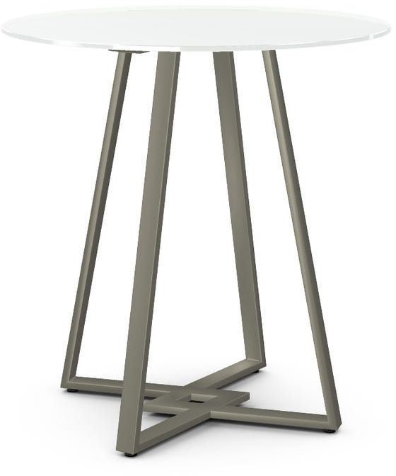 Amisco Customizable Dirk 36" White Glass Counter Height Table-0